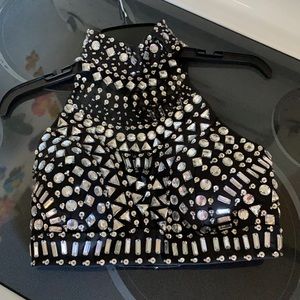 Black two piece prom dress